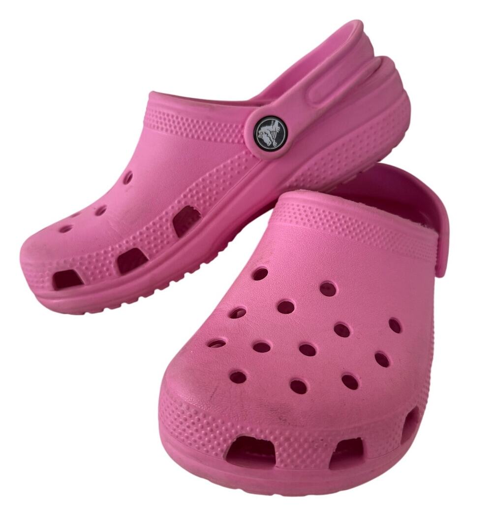 Crocs Pink Classic Clogs Kids 2 Slip On Sandal Summer Garden Lightweight Outdoor
